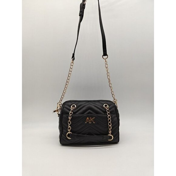 Anne Klein Quilted Faux Leather Double Handles Mini Crossbody - Black - Picture 3 of 9